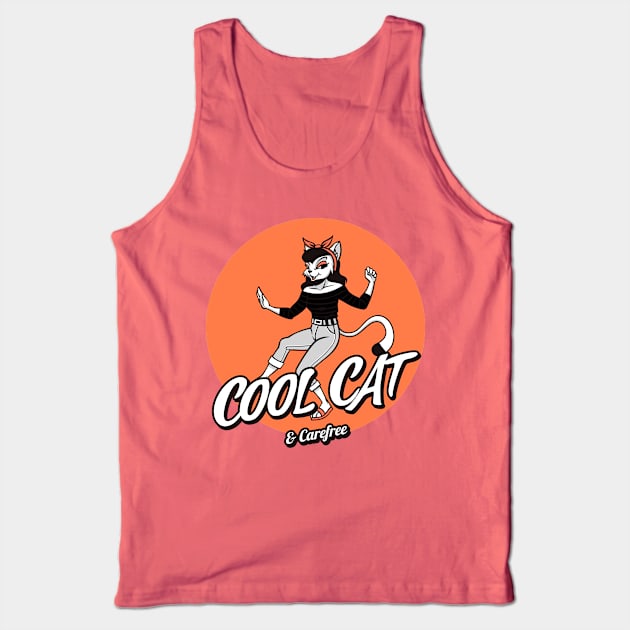 Cool Cat and Carefree Tank Top by Joco Studio